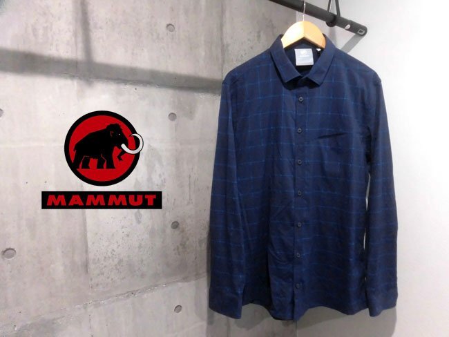 美品 MAMMUT マムート Mountain Longsleeve Shirt Menマウンテンロングスリーブシャツ 2XL/放湿速乾 ストレッチ 長袖シャツ XXL/1015-00351