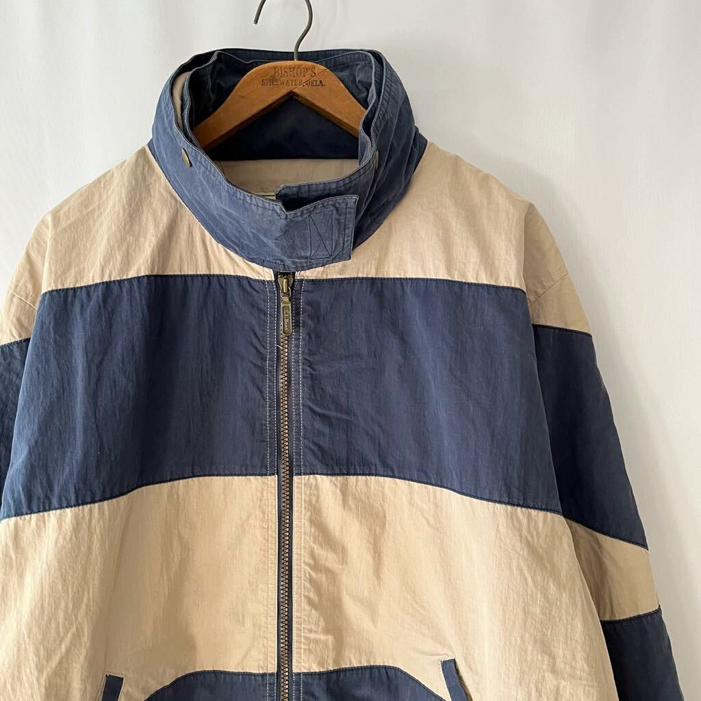 90s L.L.Bean ボーダー コットン ジャケット XL ビンテージ 90年代 LL Bean LLビーン オリジナル ヴィンテージ