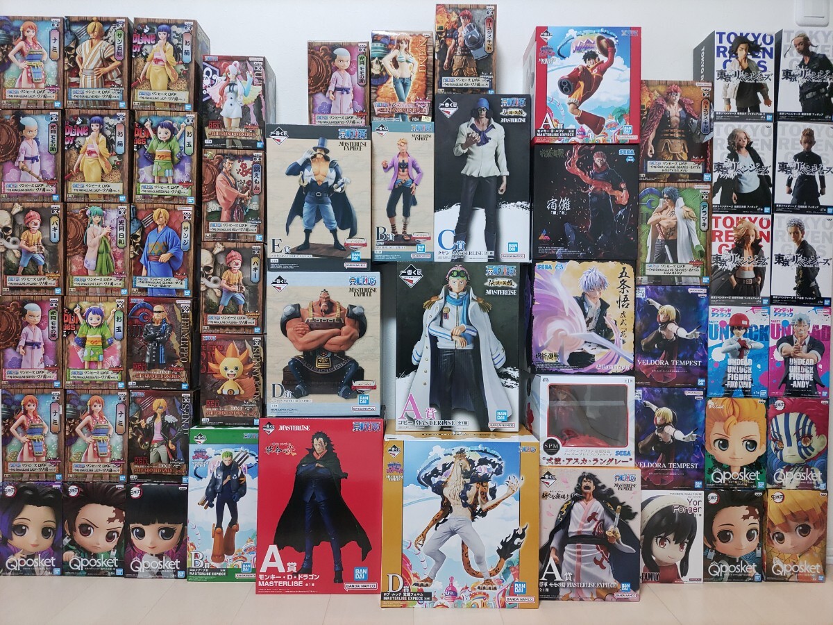 【新品未開封】フィギュア大量まとめ売り55個　1円スタート　一番くじ　 ワンピース　 鬼滅の刃　東京リベンジャーズ　マスターライズ