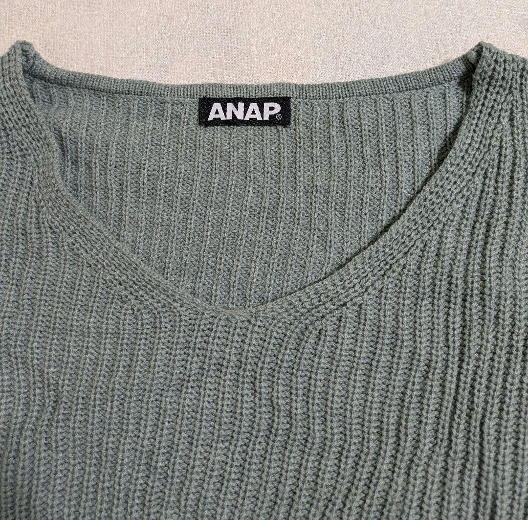 【ANAP】レディース☆長(zhǎng)袖ローゲージニット☆ボリューム☆肩落ち☆ミントグリーン☆アナップ☆ドロップショルダー☆セーター☆トップス