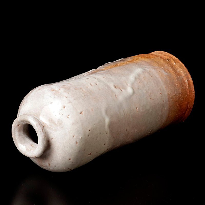 【古美味】十一代坂高麗左衛門 萩焼花入 茶道具 保証品 Pk8X