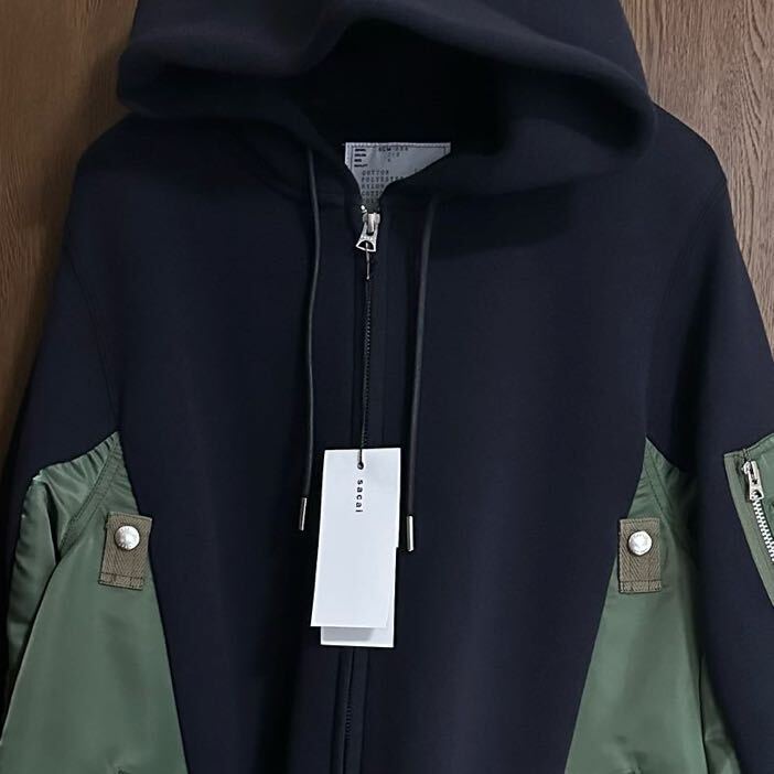濃紺4新品 sacai メンズ スポンジ スウェット シャツ パーカー 濃紺4新品 sacai メンズ スポンジ スウェット シャツ パーカー