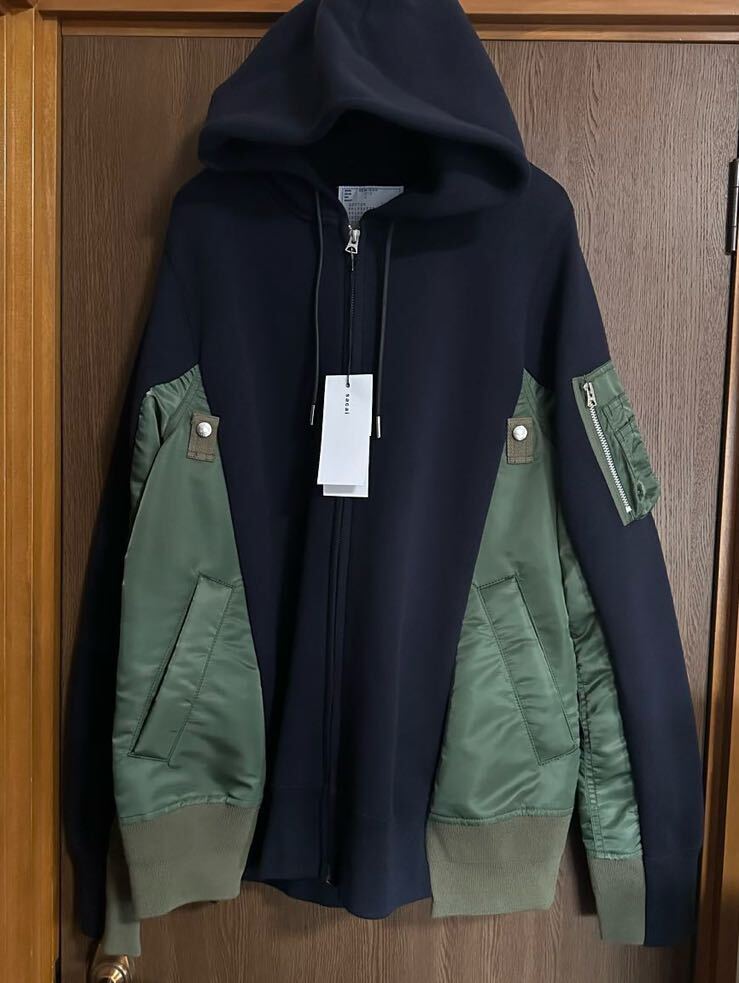 濃紺4新品 sacai メンズ スポンジ スウェット シャツ パーカー 濃紺4新品 sacai メンズ スポンジ スウェット シャツ パーカー