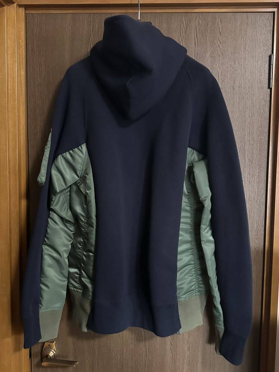 濃紺4新品 sacai メンズ スポンジ スウェット シャツ パーカー 濃紺4新品 sacai メンズ スポンジ スウェット シャツ パーカー