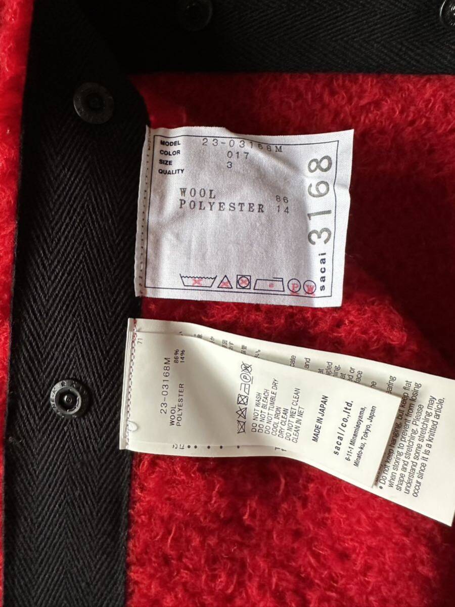 3新品 sacai メンズ タイダイ ニット セーター ブラック レッド 3新品 sacai メンズ タイダイ ニット セーター ブラック レッド