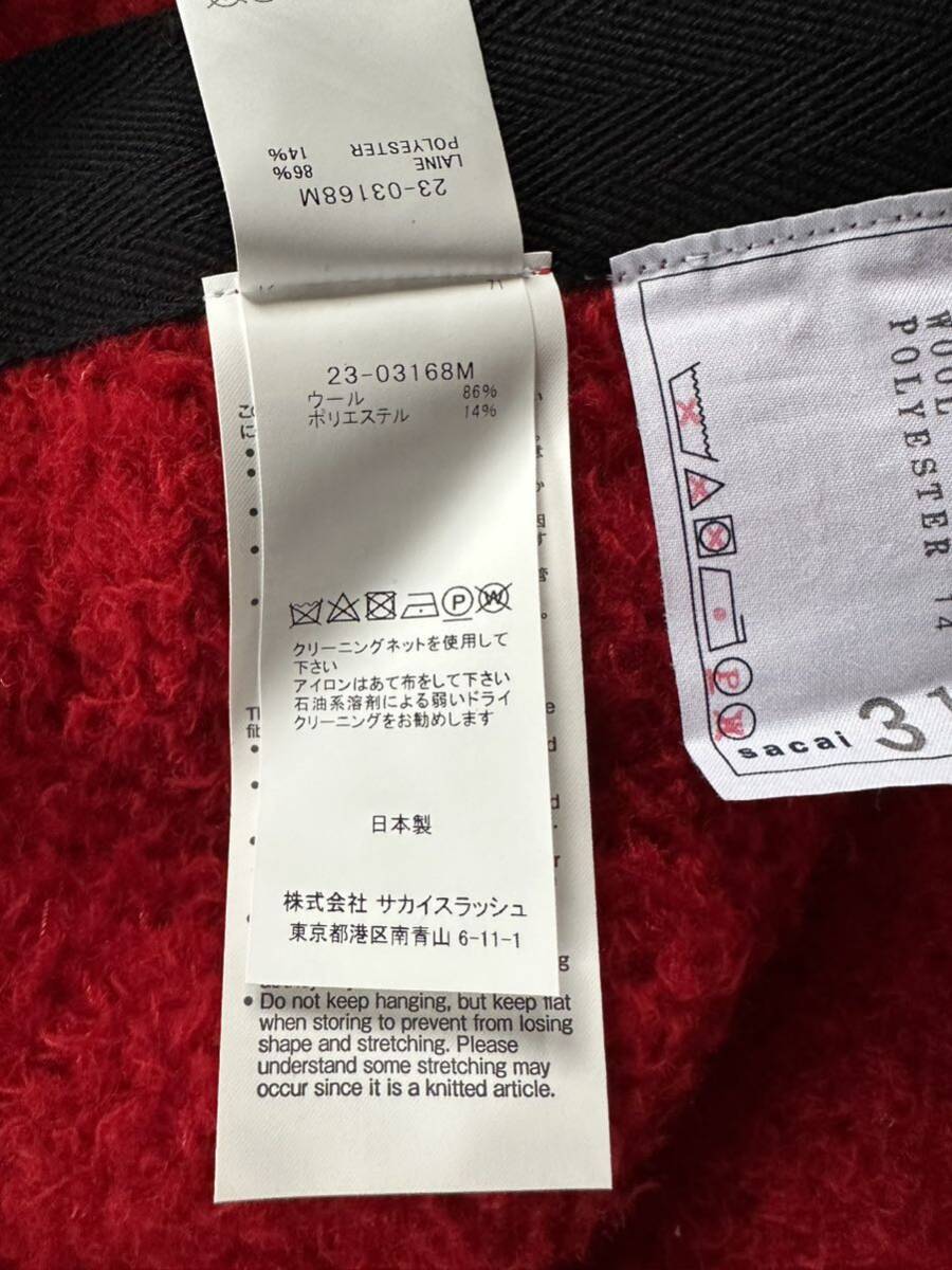 3新品 sacai メンズ タイダイ ニット セーター ブラック レッド 3新品 sacai メンズ タイダイ ニット セーター ブラック レッド
