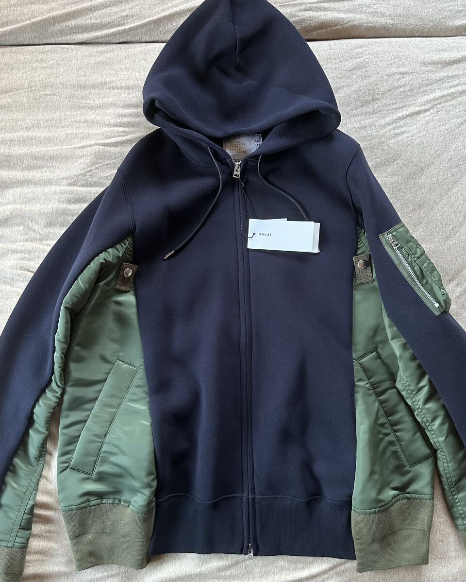 濃紺4新品 sacai メンズ スポンジ スウェット シャツ パーカー 濃紺4新品 sacai メンズ スポンジ スウェット シャツ パーカー