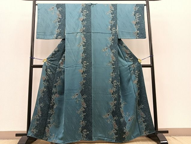 平和屋野田店■上質な小紋　枝花文　金彩　逸品　BAAJ3794hv