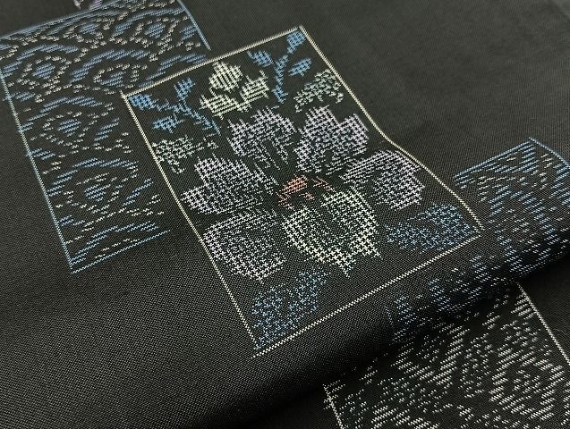 平和屋着物■本場村山大島紬　色紙重ね花文　逸品　未使用　BAAJ3147hv 平和屋着物□本場村山大島紬 色紙花文 正絹 逸品 AAAT4040jd 平和屋着物