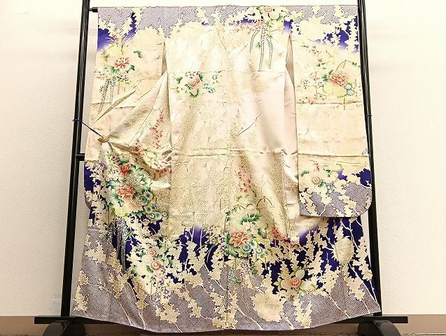 平和屋着物■豪華振袖　駒刺繍　飾花文　暈し染め　金彩　逸品　BAAK3042fc