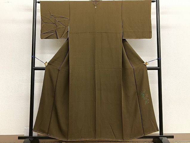  flat peace shop kimono #... industrial arts inside . one heart .. undecorated fabric . tea color excellent article unused BAAK3808hj