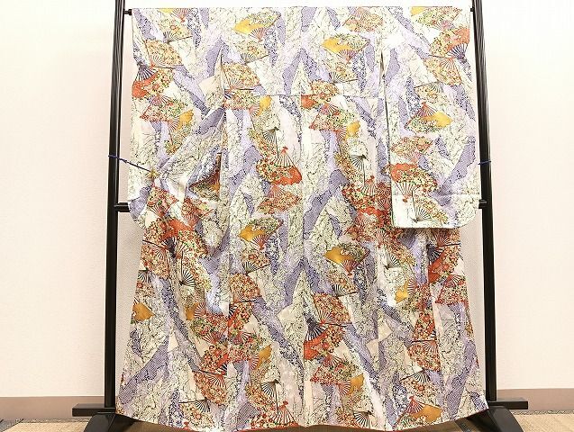 平和屋着物■豪華振袖　枝梅　扇面鹿の子花文　金彩　逸品　BAAK3617gt