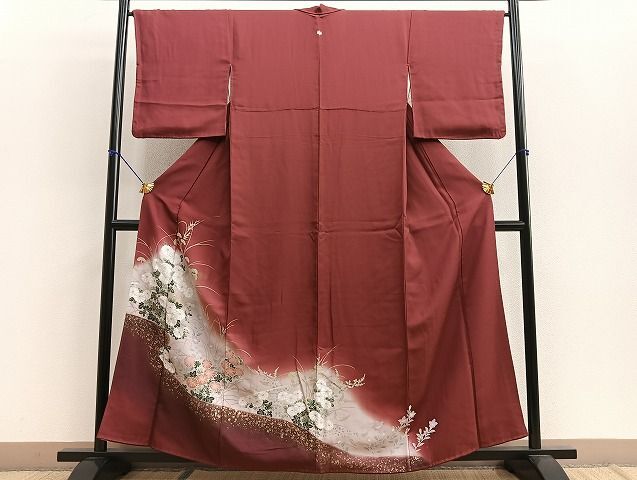 平和屋着物■豪華色留袖　草花文　暈し染め　金彩　逸品　BAAK2887kn