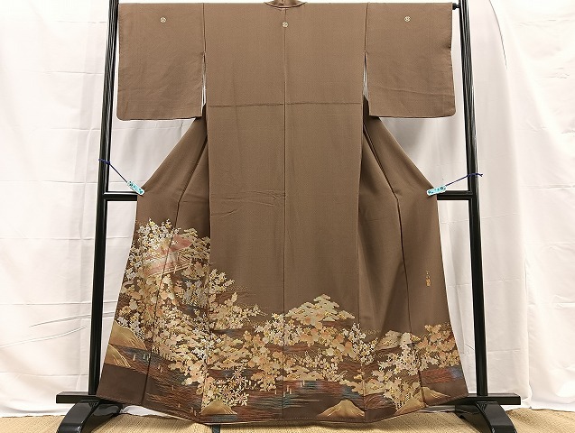 平和屋着物■豪華色留袖　作家物　風景草花文　金銀彩　逸品　BAAJ4015fw