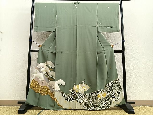 平和屋着物■豪華色留袖　作家物　駒刺繍　松道長文　金彩　逸品　BAAK2906kn
