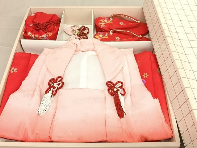 平和屋-こころ店□七五三 女の子 3歳 祝着 三つ身 襦袢・被布