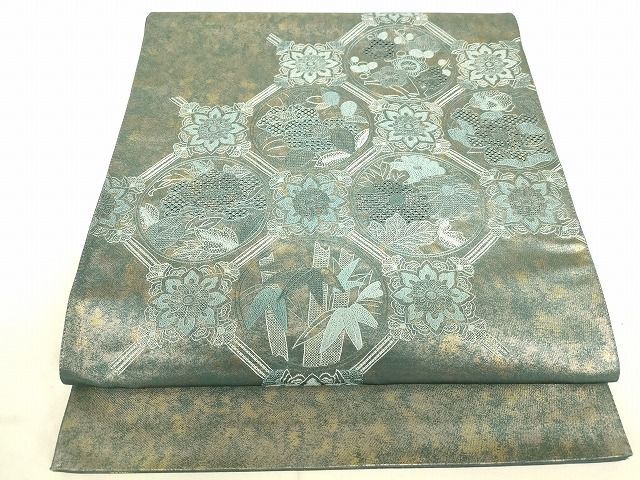 平和屋2■中国三大刺繍　スワトウ刺繍　汕頭刺繍　相良刺繍　総刺繍　太鼓柄袋帯　蜀江花文　引箔　逸品　DAAI5105op