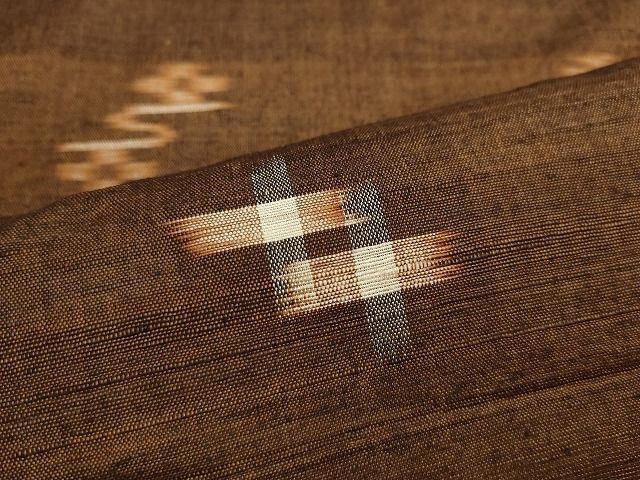 平和屋1■上質な紬　単衣　絣文様　逸品　CAAH9102ut