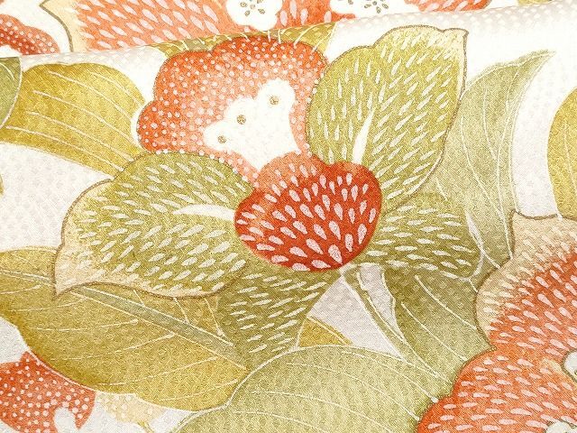 平和屋1■上質な小紋　草花文　金彩　逸品　CAAI2498fb