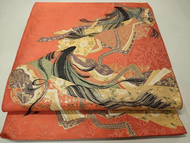 平和屋1◎六通柄袋帯　十二単衣　金糸　逸品　CAAI1335ak