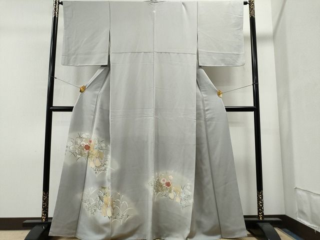 平和屋着物■豪華色留　駒刺繍　色紙重ね群鶴花文　暈し染め　金彩　逸品　CAAH4512yc