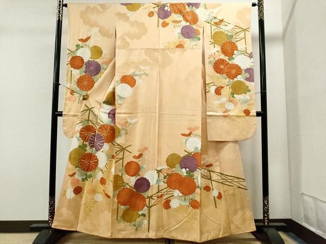 平和屋着物■豪華振袖　駒刺繍　菊　金彩　逸品　CAAH4548yc