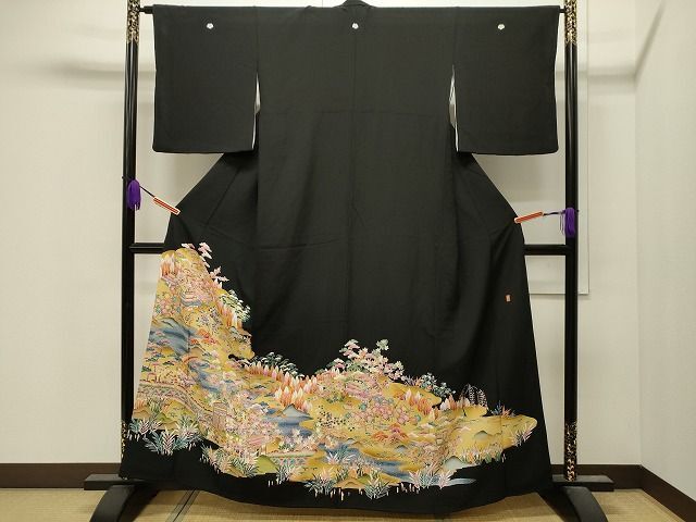 平和屋着物■豪華黒留袖　作家物　松竹梅風景文　逸品　CAAH7288dy