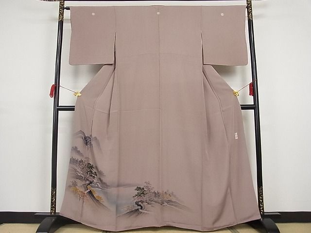 平和屋着物■豪華色留袖　作家物　手描き　風景文　着丈160.5cm　裄丈64.5cm　正絹　逸品　A-br4355