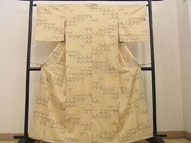 平和屋着物■本塩沢　抽象文様　逸品　BAAJ6592xi