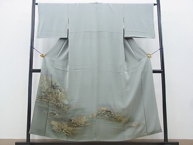平和屋着物■豪華色留袖　手描き　風景文　金彩　逸品　BAAI1866kj