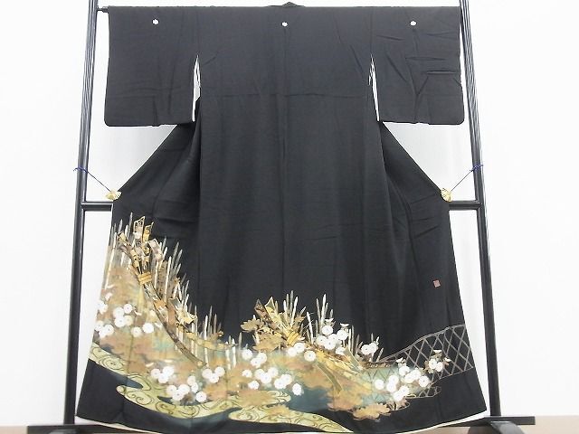 平和屋着物■豪華黒留袖　作家物　束ね熨斗花文　金彩　逸品　BAAK4505fc