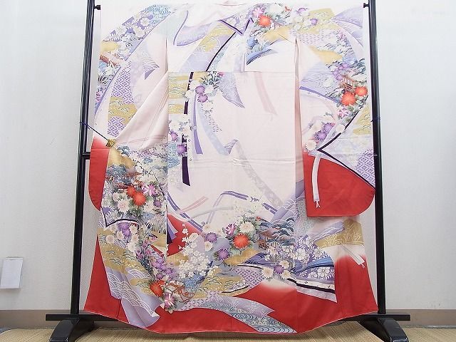 平和屋着物■豪華振袖　風景花文　金彩　逸品　BAAJ5617pm