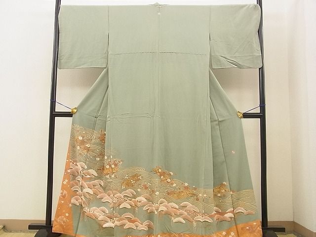 平和屋着物■豪華色留袖　作家物　浜松花筏文　金彩　逸品　BAAI8583xi