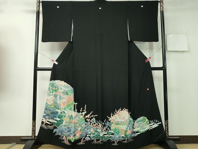 平和屋着物■豪華黒留袖　作家物　風景文　逸品　CAAI1054ng