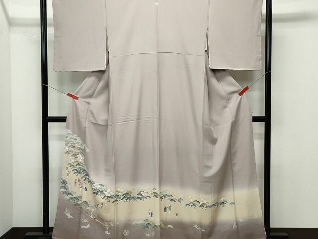 平和屋着物■豪華色留袖　駒刺繍　立波人物枝松文　暈し染め　金彩　逸品　CAAI0479yk