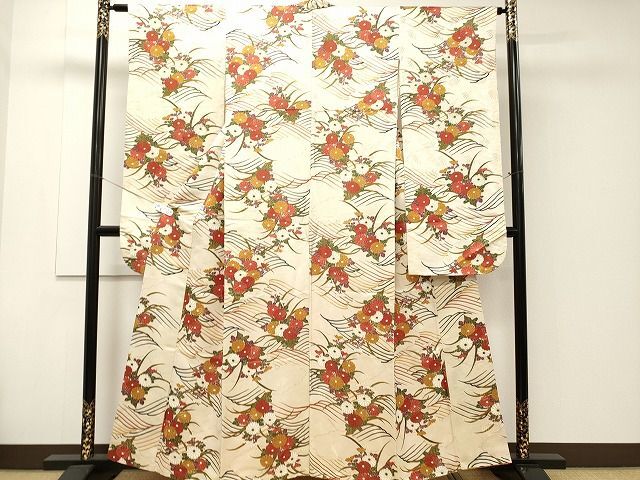 平和屋着物■豪華振袖　流水草花文　金彩　逸品　CAAG8797ev