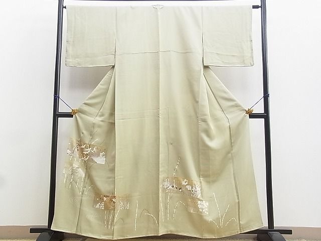 平和屋着物■豪華色留袖　飛鶴風景文　金彩　逸品　BAAI7753jx