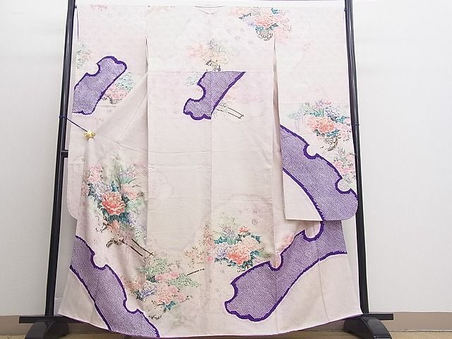 平和屋着物■豪華振袖　絞り　刺繍　花車文　金彩　逸品　BAAI3268fc