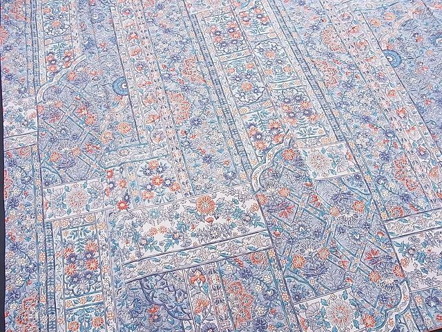 平和屋着物■上質な小紋　更紗花文　やまと誂製　逸品　BAAJ7976kj