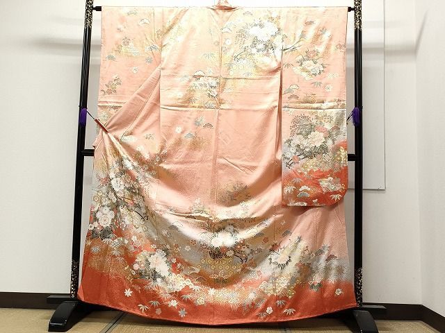 平和屋着物■豪華振袖　駒刺繍　花車文　暈し染め　金彩　逸品　CAAH4244id