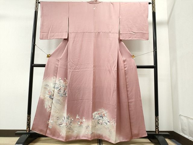 平和屋着物■豪華色留袖　扇面飛鶴花文　暈し染め　金彩　逸品　CAAI7708yc