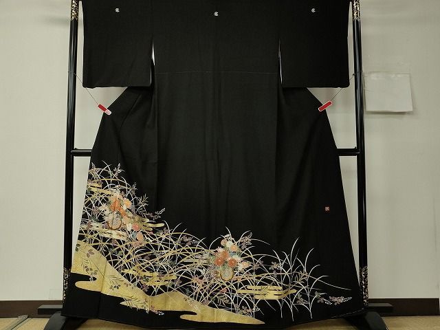 平和屋着物■豪華黒留袖　作家物　駒刺繍　花車文　金彩　逸品　CAAI9494ch