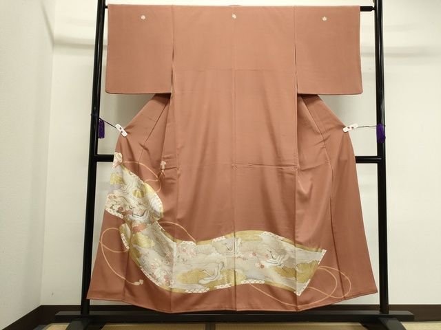 平和屋着物■豪華色留袖　蒔絵飛鶴花文　金彩　逸品　CAAI5713th