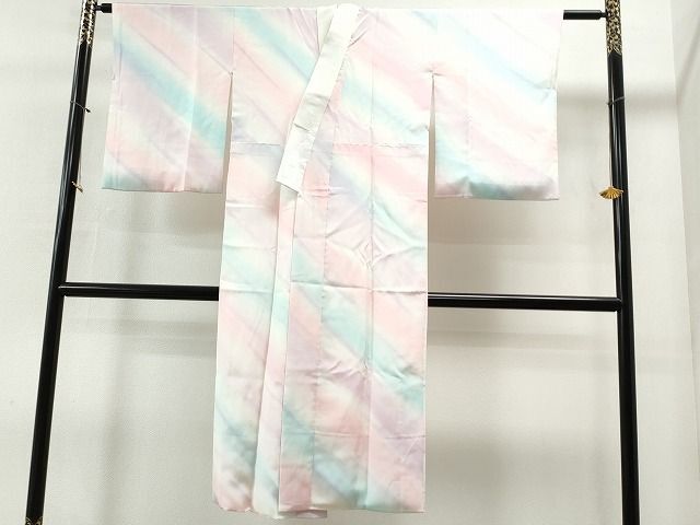 平和屋着物■上質な長襦袢　袷　斜線地紋　暈し染め　逸品　CAAI7893yc
