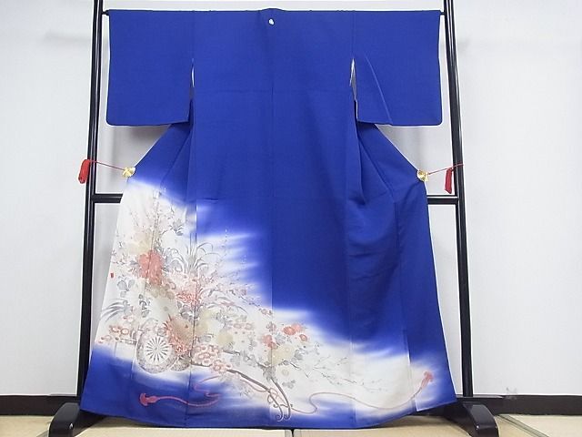 平和屋着物■豪華色留袖　寿光織　花車文　暈し染め　着丈159cm　裄丈65.5cm　正絹　逸品　A-cs3928