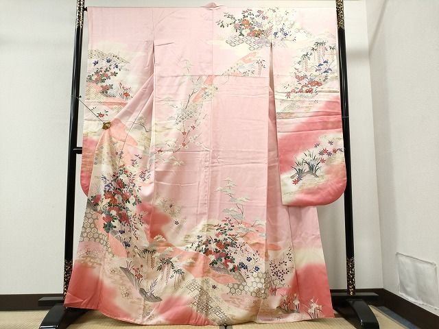 平和屋着物■豪華振袖　駒刺繍　鴛鴦吉祥草花文　暈し染め　金彩　逸品　CAAI8158yc