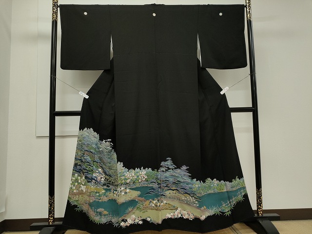 平和屋着物■豪華黒留袖　風景文　逸品　CAAG6750ou