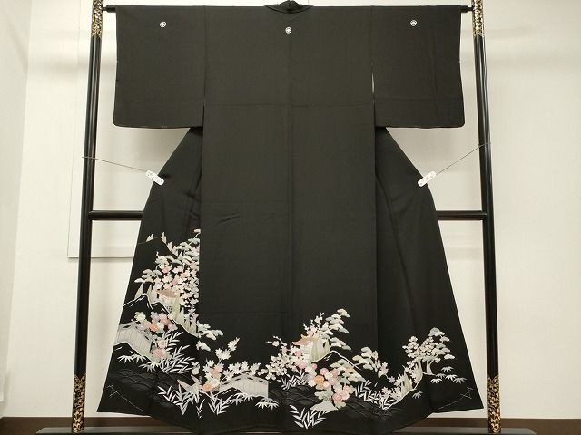 平和屋着物■豪華黒留袖　駒刺繍　御所解文　金彩　逸品　CAAI6906ev