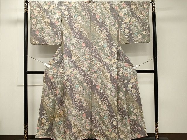  flat peace shop kimono # fine quality fine pattern .. flower excellent article CAAH9883ev