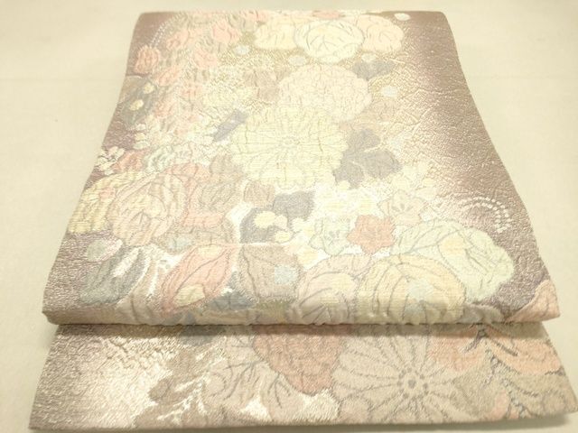 平和屋着物■六通柄袋帯　ふくれ織　辻が花　銀糸　逸品　DAAI0925fe